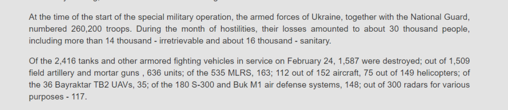RUSSIA: "We shot down 35 Bayraktar TB2s - over 16,000 Ukrainian losses"