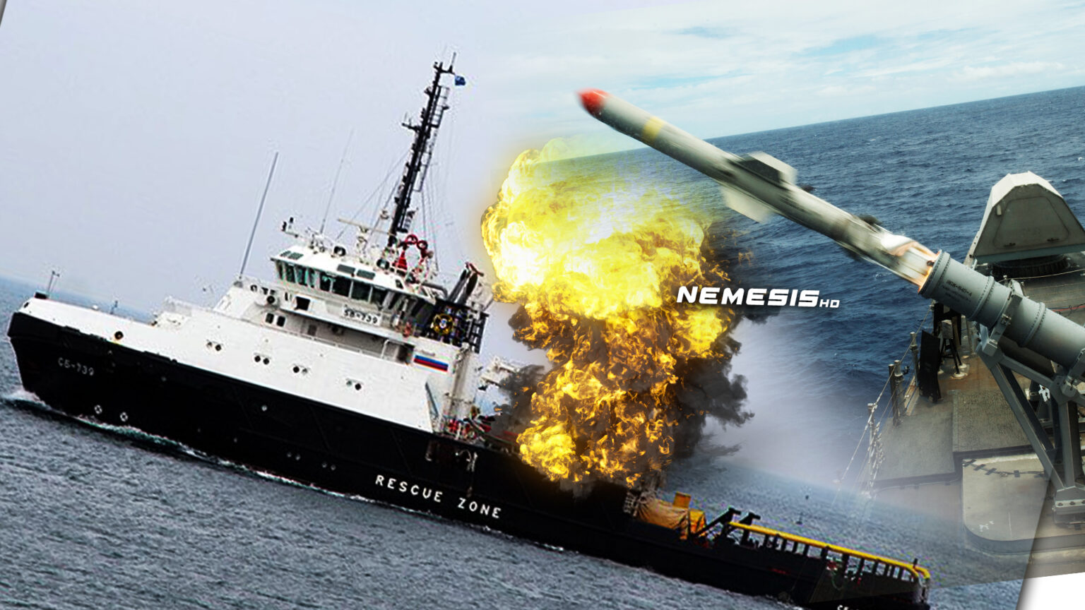 Πιθανή χρήση Harpoon σε χτύπημα κατά Ρωσικού ρυμουλκού στο Φιδονήσι - NEMESIS HD