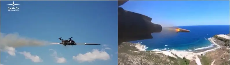 UCAV SARISA Η SAS Technology εκτέλεσε με πλήρη επιτυχία την 2η βολή ρουκέτας - NEMESIS HD