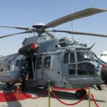 Στρατιωτικό ελικόπτερο Airbus H225M σε στατική έκθεση