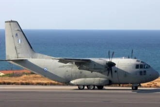 Μεταγωγικό αεροσκάφος C-27J Spartan της Πολεμικής Αεροπορίας στο αεροδρόμιο Ηρακλείου