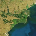 Δορυφορική εικόνα του Δέλτα του Δούναβη και των ρουμανικών ακτών της Μαύρης Θάλασσας