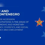 Γραφικό της Ευρωπαϊκής Επιτροπής με τίτλο EU and Montenegro και το κόκκινο αστέρι με τον δικέφαλο αετό του Μαυροβουνίου