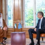Ο Σεΐχης Χάλεντ μπιν Μοχάμεντ και ο Κυριάκος Μητσοτάκης στην Αθήνα