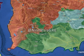 Χούθι Ταΐζ Άντεν – Χάρτης ελέγχου και οδικού άξονα στην Υεμένη