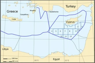 Χάρτης με τα οικόπεδα της κυπριακής ΑΟΖ