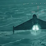 Drone τύπου Shahed σε θερμική λήψη με σταυρόνημα