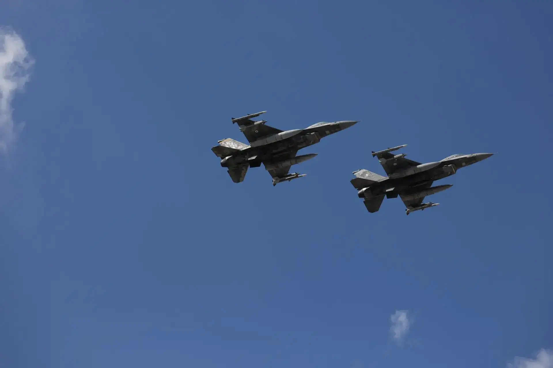 Two Greek F-16s over the Cyprus parade