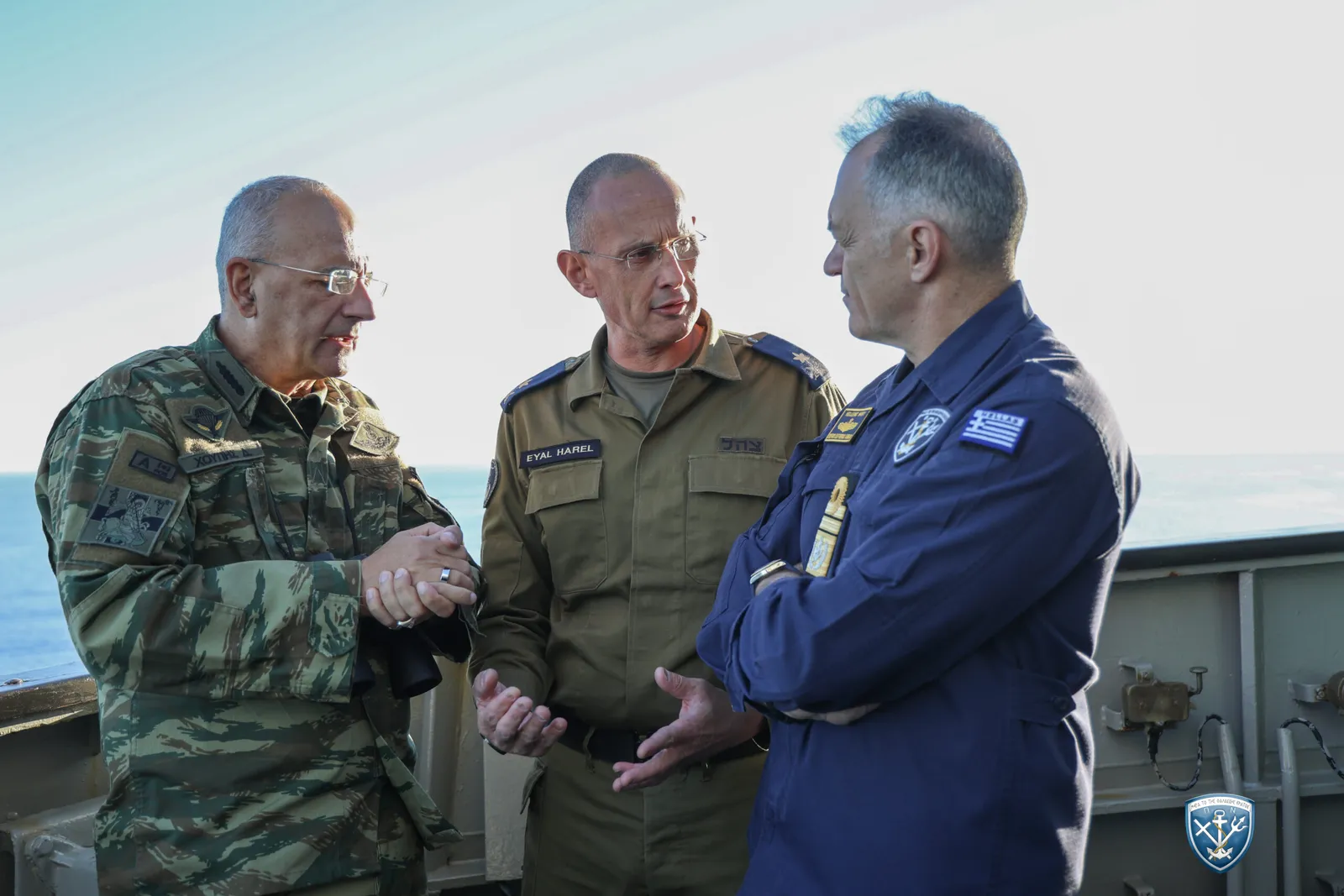 Ο Αρχηγός ΓΕΕΘΑ, ο Αρχηγός του Ισραηλινού Ναυτικού και ο Αρχηγός ΓΕΝ εν πλω