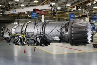 Κινητήρας F135 της Pratt & Whitney για το μαχητικό F-35 σε εγκατάσταση της εταιρείας