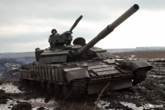 Ουκρανικό άρμα μάχης T-64BV σε εκπαίδευση