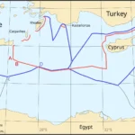 Χάρτης της Ανατολικής Μεσογείου με τη γραμμή του τουρκολιβυκού μνημονίου και τη συμφωνία Ελλάδας–Αιγύπτου